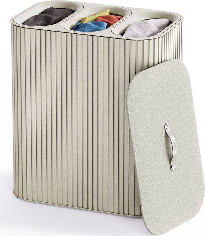 Béžový bambusový koš na prádlo 3x30 l Tota Trio Luxe – Joseph Joseph Joseph joseph