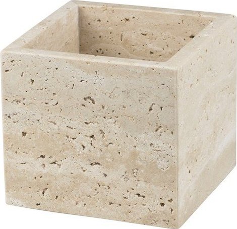 Béžový kamenný koupelnový organizér na vatové tampony Travertine – Mette Ditmer Denmark Mette Ditmer Denmark