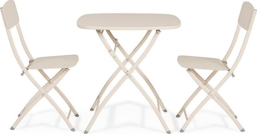 Béžový ocelový zahradní jídelní set pro 2 Yvonne – Bizzotto Bizzotto