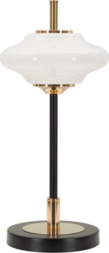 Bílá/černá stolní lampa se skleněným stínidlem (výška 46 cm) Vintage – Mauro Ferretti Mauro Ferretti