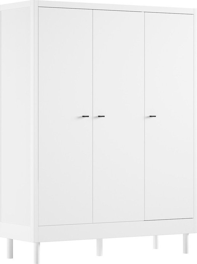 Bílá dětská šatní skříň z bukového dřeva 146x190x55 cm Forrest – Vipack Vipack