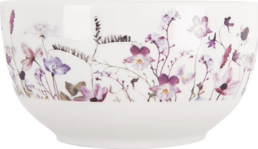 Bílá/fialová porcelánová polévková miska 500 ml Louka – Orion