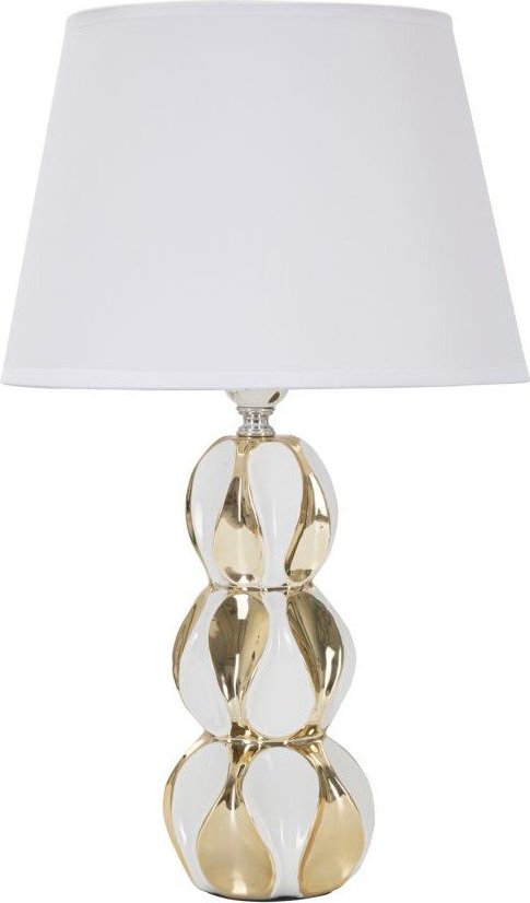 Bílá/ve zlaté barvě keramická stolní lampa s textilním stínidlem (výška 46 cm) Glam Balls – Mauro Ferretti Mauro Ferretti