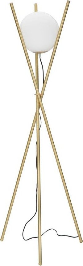 Bílá/ve zlaté barvě stojací lampa se skleněným stínidlem (výška 155 cm) Glamy – Mauro Ferretti Mauro Ferretti