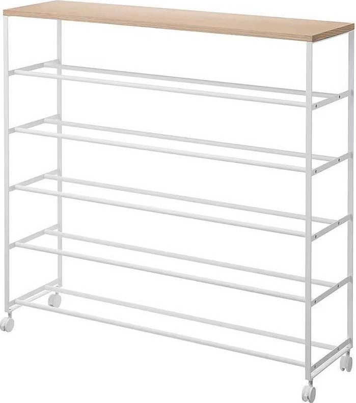 Bílý kovový stojan na boty 90