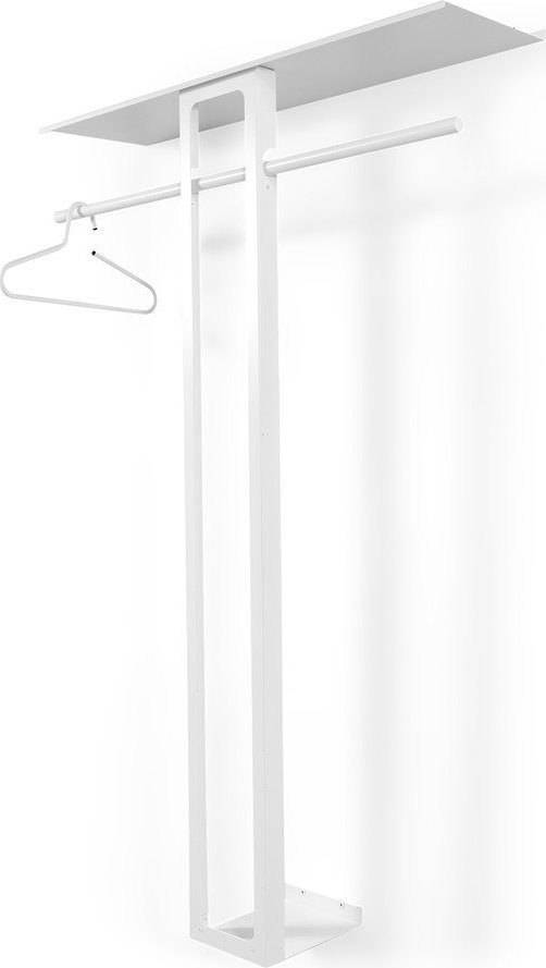 Bílý ocelový nástěnný věšák s poličkou 100 cm Luno Large – Spinder Design Spinder Design