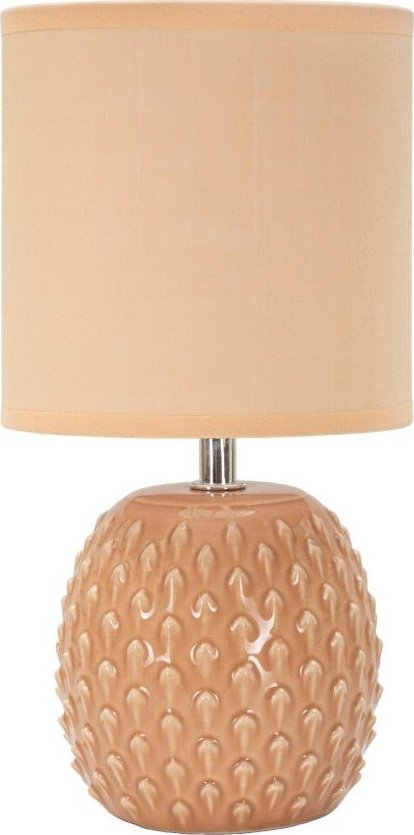 Broskvová keramická stolní lampa s textilním stínidlem (výška 27 cm) Pontus – Mauro Ferretti Mauro Ferretti