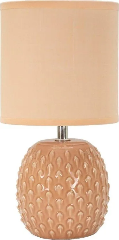 Broskvová keramická stolní lampa s textilním stínidlem (výška 27 cm) Pontus – Mauro Ferretti
