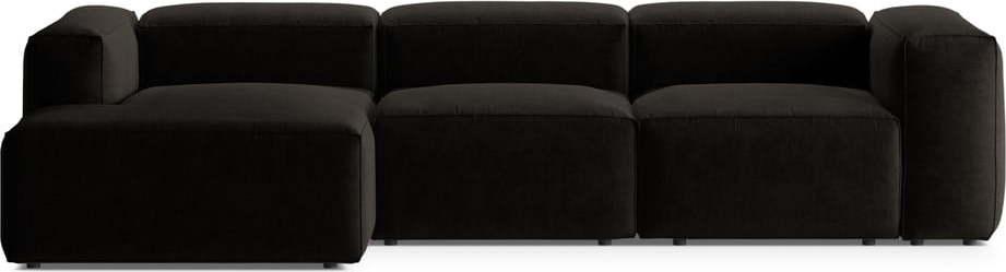 Černá rohová pohovka (levý roh/s lenoškou) Bergamo – Cosmopolitan Design Cosmopolitan design