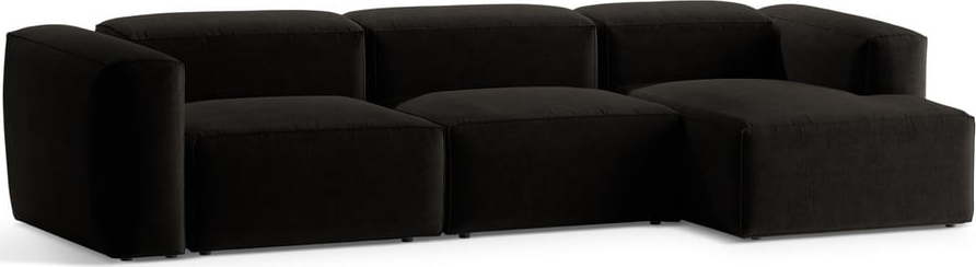 Černá rohová pohovka (pravý roh/s lenoškou) Bergamo – Cosmopolitan Design Cosmopolitan design