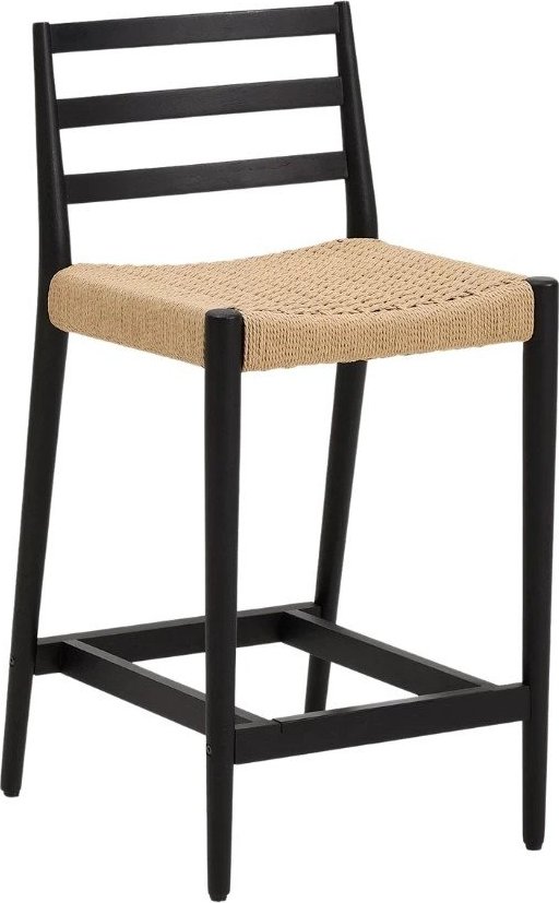 Černá/v přírodní barvě barová židle z dubového dřeva (výška sedáku 65 cm) Analy – Kave Home Kave Home