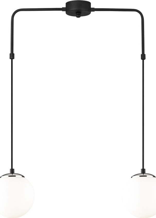 Černé závěsné svítidlo se skleněným stínidlem Venira – Opviq lights Opviq lights