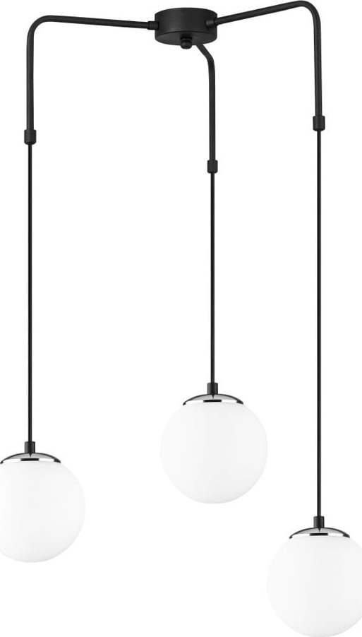 Černé závěsné svítidlo se skleněným stínidlem Venira – Opviq lights Opviq lights