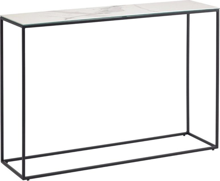 Černobílý konzolový stolek s keramickou deskou 30x110 cm Rewena – Kave Home Kave Home