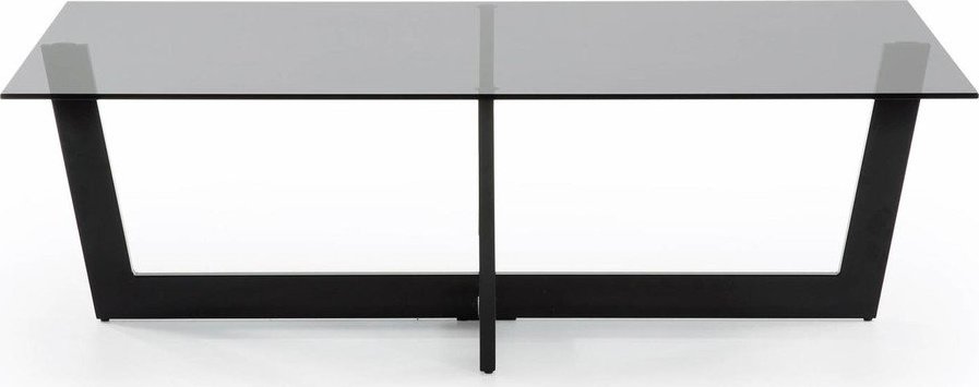 Černý konferenční stolek se skleněnou deskou 70x120 cm Plam – Kave Home Kave Home