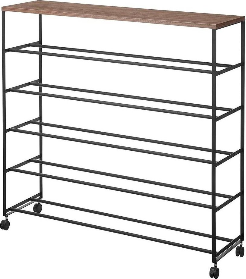 Černý kovový stojan na boty 90