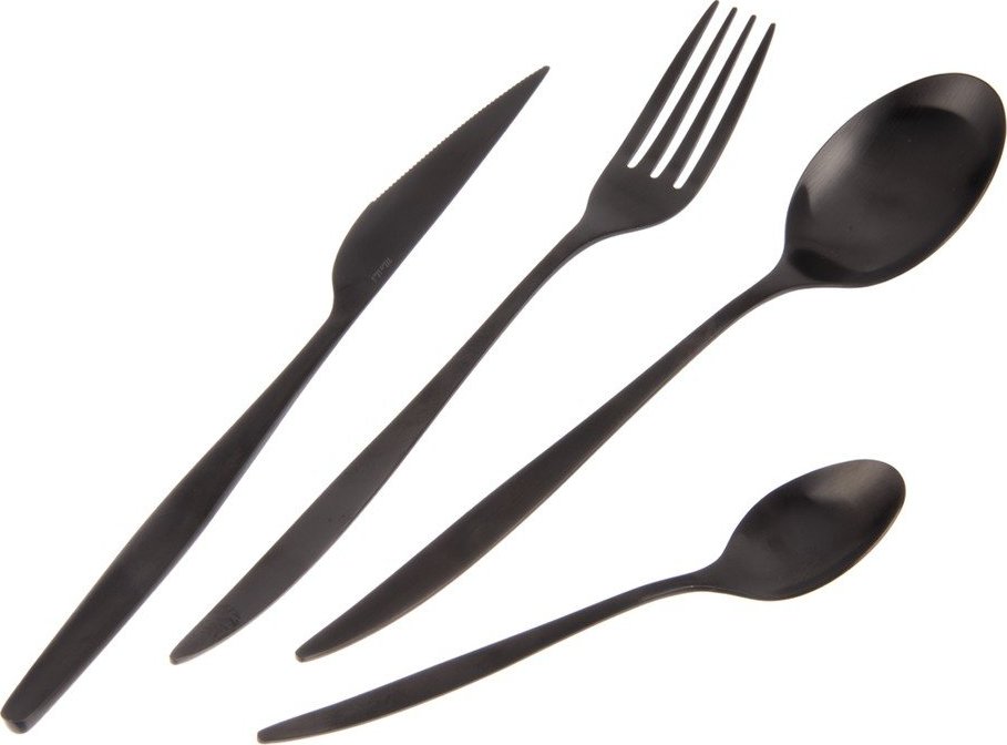 Černý nerezový příbor 24 ks – Orion Orion