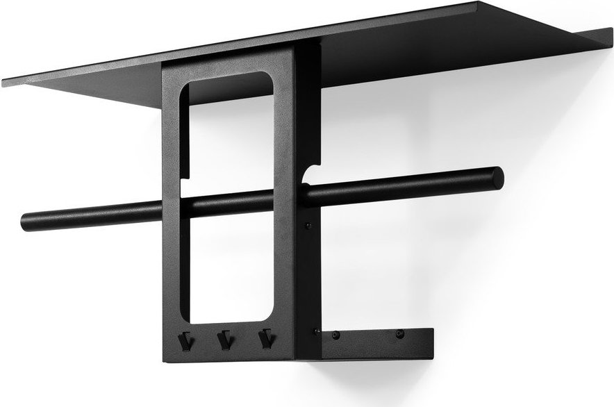 Černý ocelový nástěnný věšák s poličkou 70 cm Luno Small – Spinder Design Spinder Design