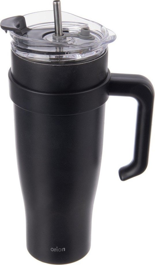 Černý termo hrnek s brčkem 1