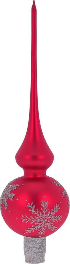 Červená skleněná špička na vánoční strom Ego Dekor Ego Dekor