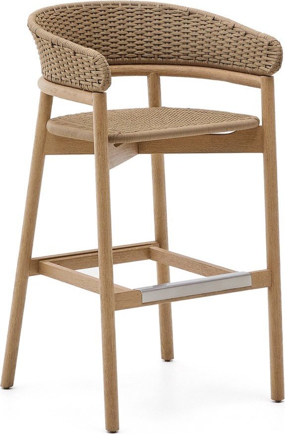 Dřevěná zahradní barová židle v přírodní barvě Arinella – Kave Home Kave Home