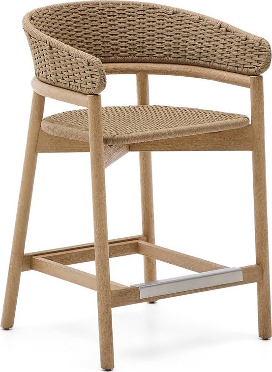 Dřevěná zahradní barová židle v přírodní barvě Arinella – Kave Home Kave Home