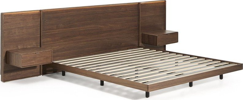 Hnědá dvoulůžková postel z březového dřeva s roštem 160x200 cm Norlen – Kave Home Kave Home