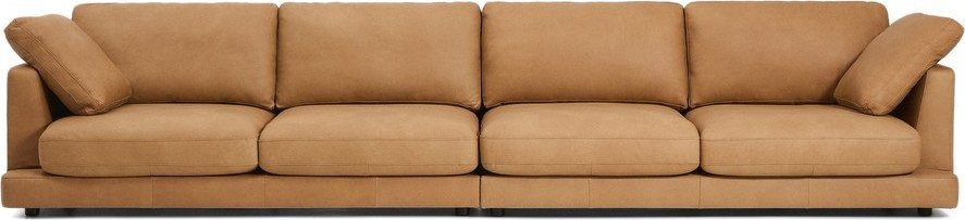 Hnědá kožená pohovka 390 cm Gala – Kave Home Kave Home