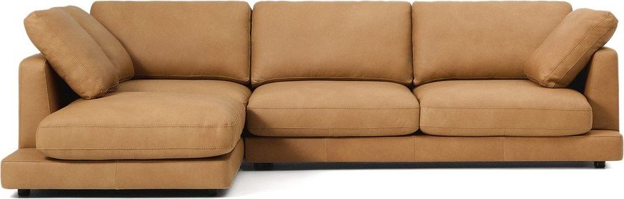 Hnědá kožená rohová pohovka (levý roh/s lenoškou) Gala – Kave Home Kave Home