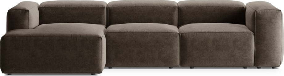 Hnědá rohová pohovka (levý roh/s lenoškou) Bergamo – Cosmopolitan Design Cosmopolitan design