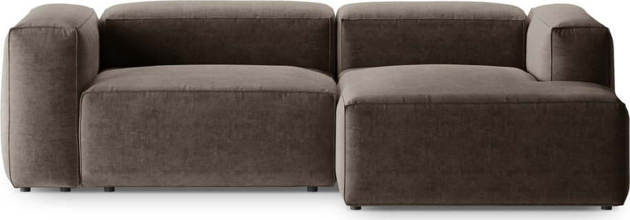 Hnědá rohová pohovka (pravý roh/s lenoškou) Bergamo – Cosmopolitan Design Cosmopolitan design