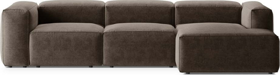 Hnědá rohová pohovka (pravý roh/s lenoškou) Bergamo – Cosmopolitan Design Cosmopolitan design