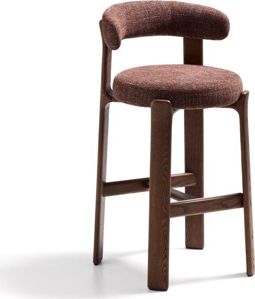 Hnědá/v tmavě přírodní barvě barová židle z jasanového dřeva (výška sedáku 75 cm) Granite – Kave Home Kave Home