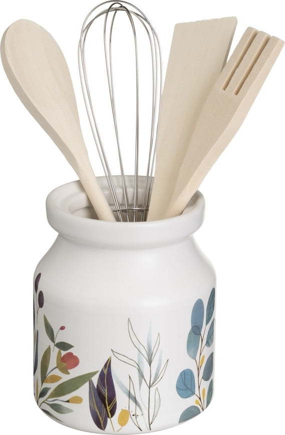 Dřevěná sada kuchyňského náčiní 4 ks se stojánkem Berries – Casa Selección Casa Selección