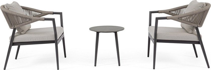 Khaki/taupe hliníkový zahradní lounge set pro 2 Millor – Bizzotto Bizzotto