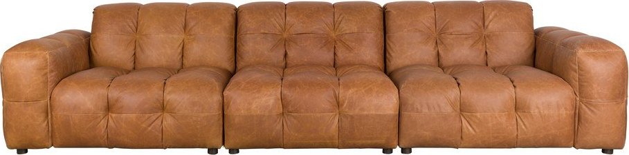 Koňakově hnědá kožená modulární pohovka 364 cm Hackman – Dutchbone Dutchbone