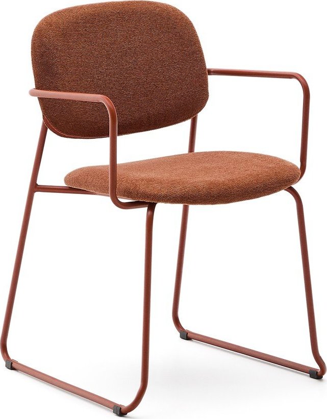 Kovová jídelní židle s područkami v terakotové barvě Meli – Kave Home Kave Home