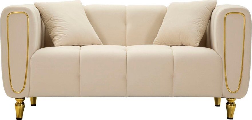 Krémová sametová pohovka 155 cm Alma – Mauro Ferretti Mauro Ferretti