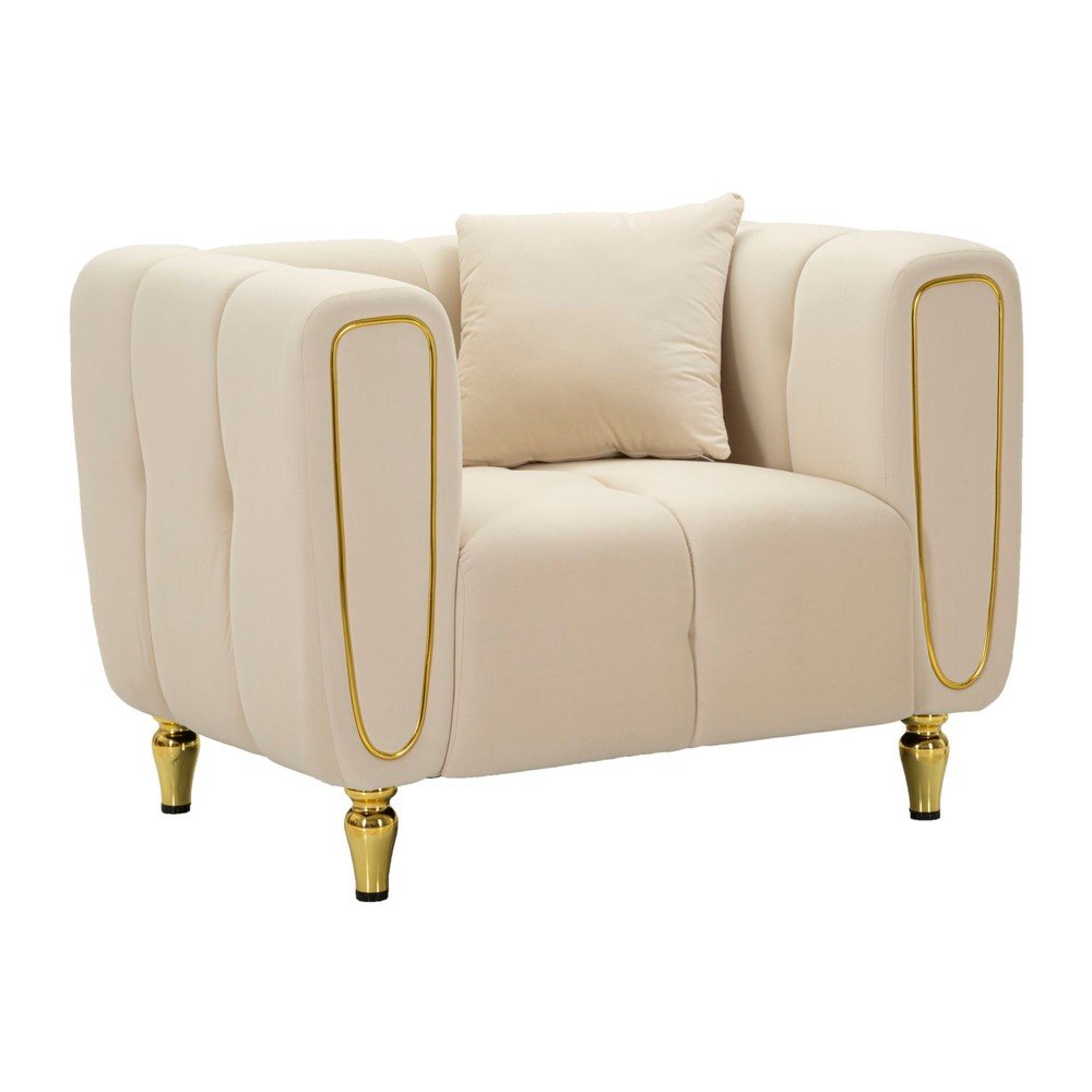 Krémové sametové křeslo Alma – Mauro Ferretti Mauro Ferretti