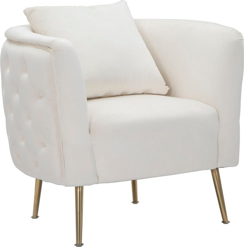 Krémové sametové křeslo Bucarest – Mauro Ferretti Mauro Ferretti