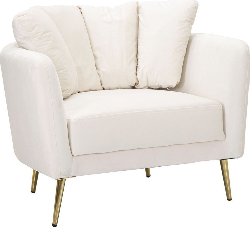 Krémové sametové křeslo Kiev – Mauro Ferretti Mauro Ferretti