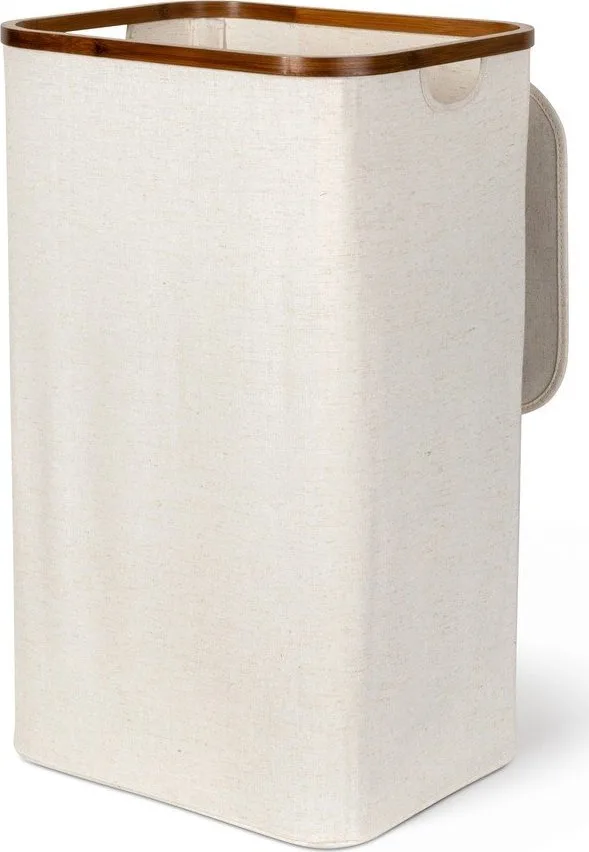 Krémový látkový koš na prádlo Bamboo/Linen – Bigso