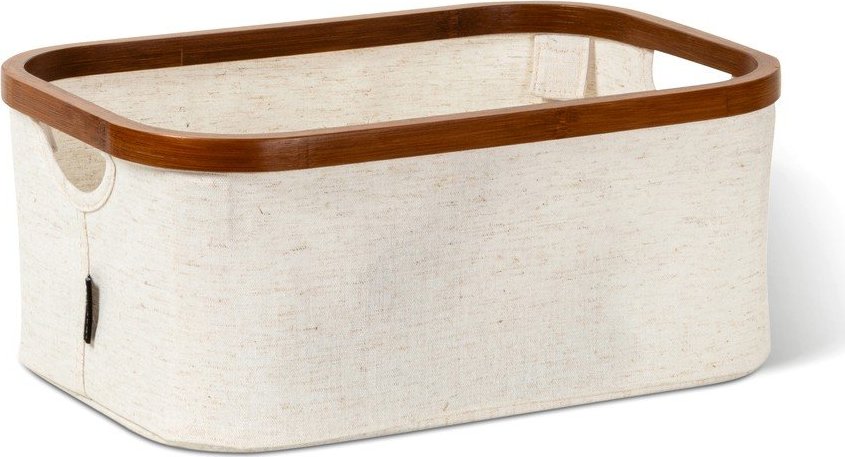 Krémový látkový úložný box 38x26x16 cm Bamboo/Linen – Bigso Bigso