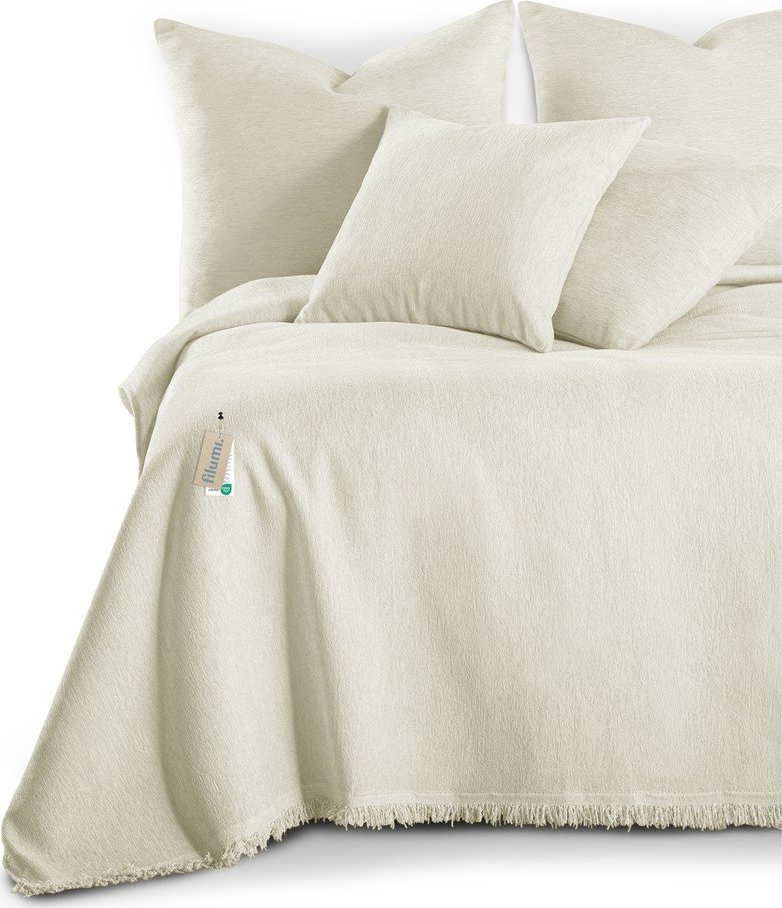 Krémový přehoz z žinylky 220x240 cm Talo – Filumi Filumi