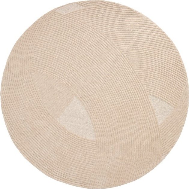 Krémový ručně tkaný vlněný kulatý koberec ø 200 cm Domm – Kave Home Kave Home