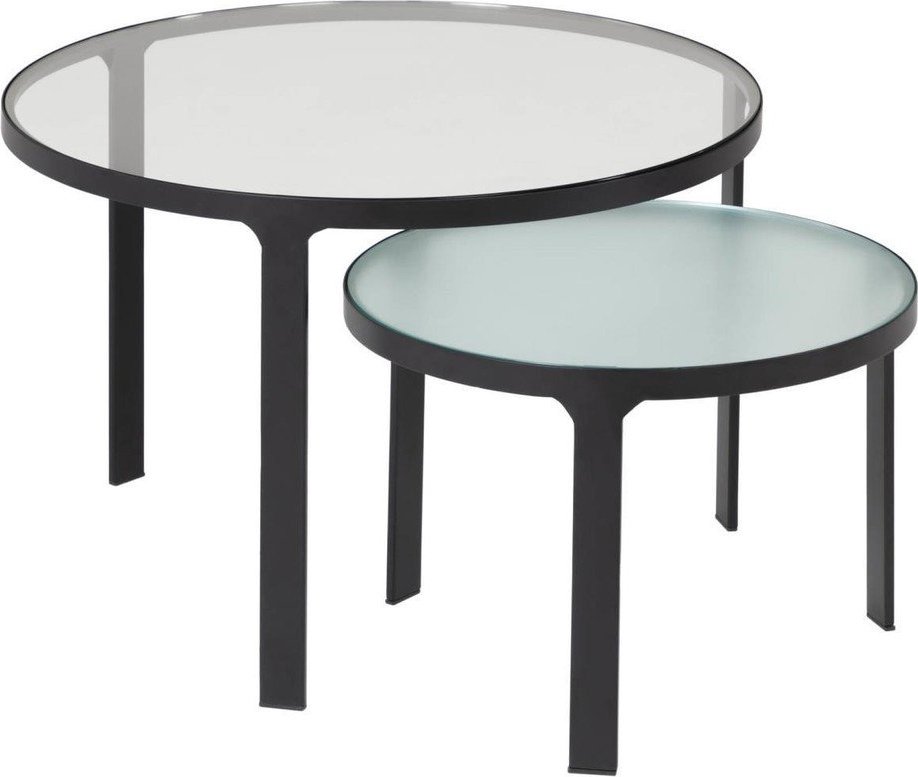 Kulaté odkládací stolky v sadě 2 ks se skleněnou deskou ø 70 cm Oni – Kave Home Kave Home