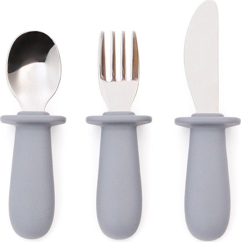 Modrý plastový/ze silikonu dětský příbor 3 ks Lili – Kave Home Kave Home