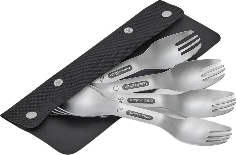 Nerezové jídelní vidličky v sadě 4 ks ve stříbrné barvě Spork – Black + Blum Black + Blum