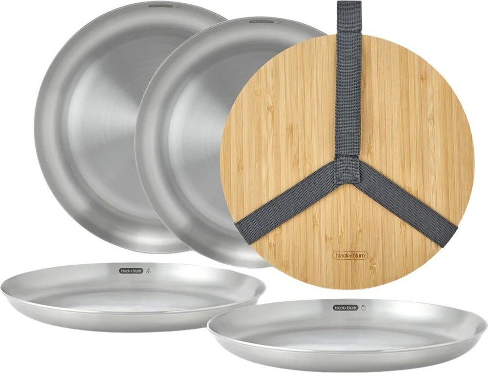 Nerezové talíře v sadě 4 ks ve stříbrné barvě ø 25