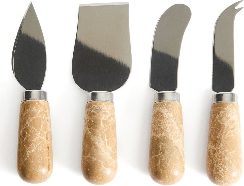 Nože v sadě 4 ks na sýr z nerezové oceli Adoma – Kave Home Kave Home